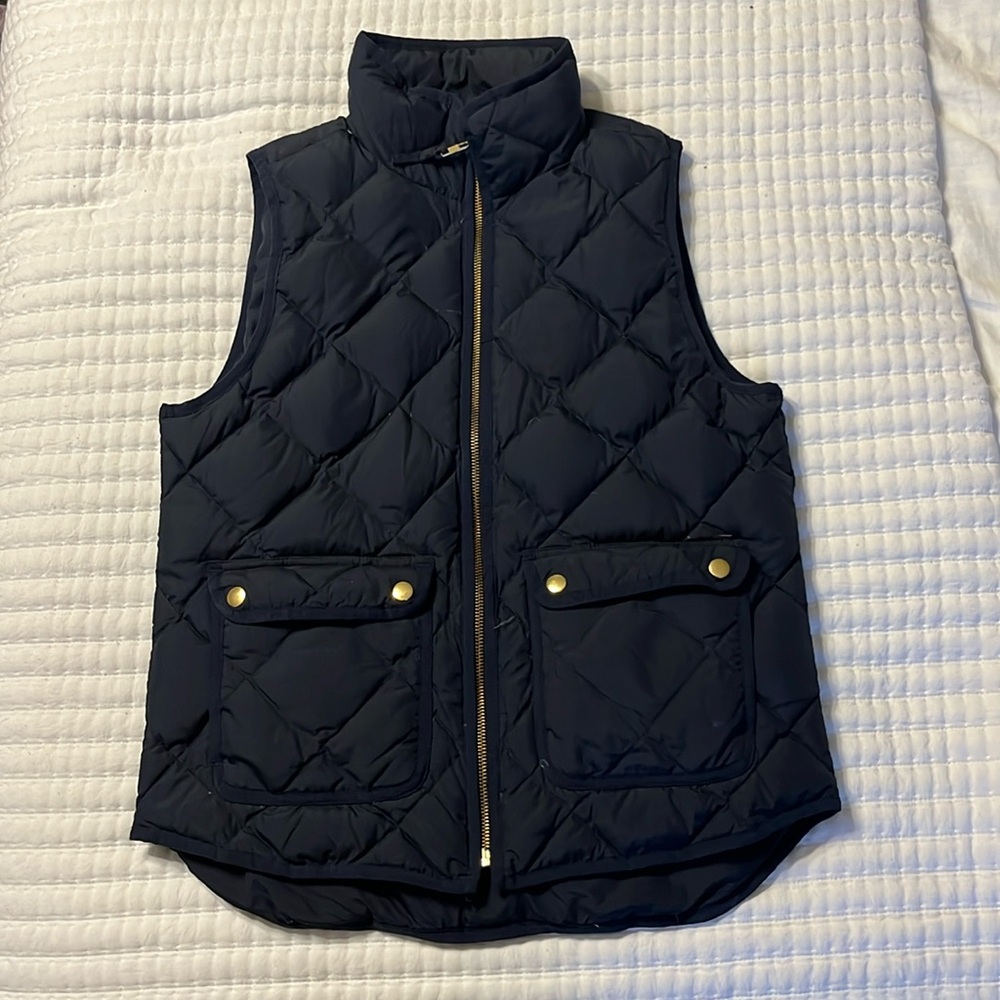 J. Crew navy puffer vest size small